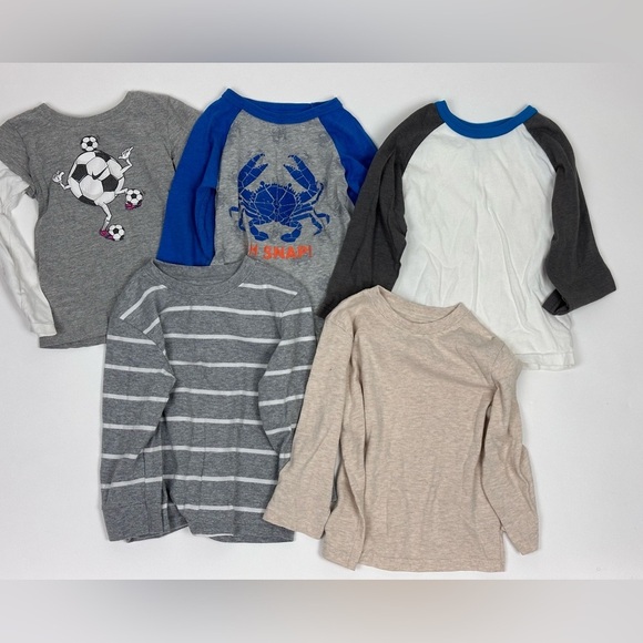Toddler Boys Long Sleeve Tees Lot of 5 - Picture 1 of 4